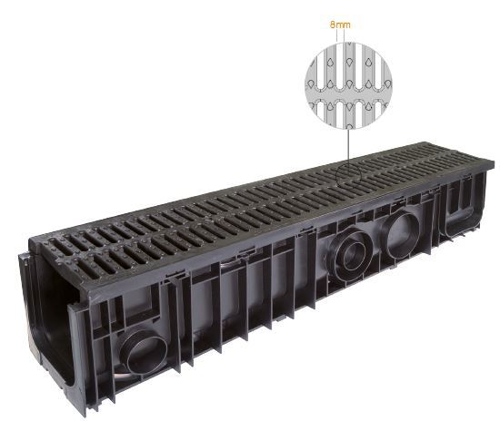 Ränna, PP-kant PAGF-galler B125/C250 | IBECO